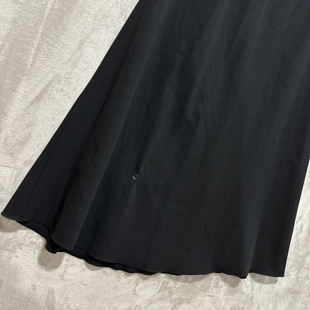 Chanel Women's 24 Black A-Line Textured Skirt Side Zip Made‎ In France Button